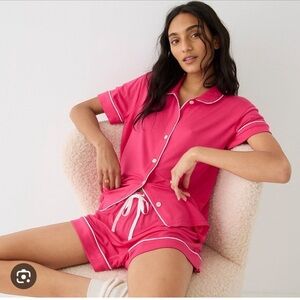 J. Crew Pink and White Pajama Set Intimates & Sleepwear